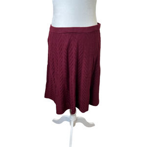 GNW A-Line Textured Wine Red Sweater Skirt, size Large
